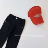 Pantalones Vaqueros Acampanados Ajustados de Color Sólido Rasgados Casuales Estilo Coreano Otoño Nuevo 2026 para Niños Pantalones Skinny
