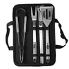 Las Herramientas para Barbacoa de Exterior Más Vendidas de Amazon Set de Parrilla de Acero Inoxidable de 9 Piezas Herramientas para Barbacoa Bolsa Portátil