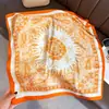 Primavera e Verão nova moda lenço de seda listrado lenço de cetim de seda artificial 70cm amoreira lenço quadrado de seda protetor solar xale atacado