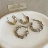 Pendientes Metálicos de Textura Geométrica Retorcida para Mujer, Diseño de Nicho, Únicos, Exquisitos, Modernos y Tendencia