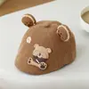 Boina súper linda para bebé niño, boina de oso de pana estilo chino, sombrero de moda para niñas, gorra para bebé