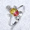 Anillo de tortuga colorido de diamantes azules platino más vendido transfronterizo para hombres y mujeres, anillo simple de moda, una generación de venta al por mayor