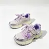 Tênis Esportivo Dupla Malha Tamanho 33-38 para Meninas, Tênis de Solado Fino, Dad Shoes, Sapatos de Performance Ultraleves, Tênis Infantil