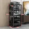 Rack Amplificador de Potencia Multicapa Hogar Espaciado Ajustable Móvil Soporte Amplificador de Tubos Gabinete HIFI Soporte Audio Altavoz