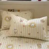 Fundas de almohada de algodón puro de dibujos animados, juego de dos, 48 cm x 74 cm, funda para relleno de almohada 100% algodón, funda de almohada individual para dormitorio de estudiante
