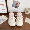 Tênis Rosa Puff Ugly Cute para Meninas 2025 Primavera e Outono Novo Design de Nicho Estilo Coreano Esportivo Estudante Sapatos Brancos