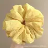 Goma para el pelo de chifón floral francesa nueva color amarillo albaricoque, suave y elegante para moños para mujeres