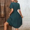 Amazon Estación Independiente Transfronteriza 2023 Verano Nuevo Temperamento Europeo y Americano Vestido de Mujer Fruncido Francés Retro