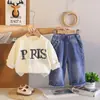 Conjunto de Roupa de Outono para Meninas 2026 Novo Estiloso Roupas Casuais Infantis para Bebês de 1-3 Anos, Conjunto de Três Peças de Manga Longa para Outono