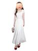 Vestido Blanco Puro Estilo Francés, Nuevo Modelo de Verano 2025, Petite y Elegante, Impresionante Vestido Largo Ceñidor de Cintura con Escote Cuadrado