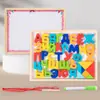 Tabuleiro de Desenho com Corda Dupla Face para Crianças, Quebra-Cabeça, Blocos de Construção Cognitivos com Letras e Números, Tangram, Brinquedos Educacionais de Educação Infantil