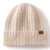 Gorro de Punto Canalé Cálido de Cachemir para Otoño e Invierno Versátil Protección para las Orejas Gorro de Lana a Prueba de Frío Gorro de Punto Simple