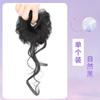 Peluca con cabeza de bola doble y barba de dragón, simulación de cabello, paquete de cabello perezoso y esponjoso, linda chica, barba larga, capullo de flor, bobina, anillo para el cabello