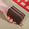 Cartera corta de mujer con diseño cruzado estilo coreano, cartera de estudiante con estampado de lichi, cartera de mano, tarjetero, monedero.