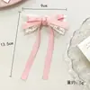 Grampo de Cabelo com Laço de Renda Longo Fita Fitas Pequeno Fresco Menina Doce Presilha Lateral Acessórios de Cabelo para Trás da Cabeça Adorno de Cabeça