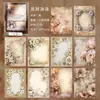 Papel de Carta Reino Secreto Floral Papel de Fundo Floral Vintage Material de Papel de Alta Qualidade Rasgável Não Adesivo Estilo Ins