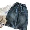 Jeans de Otoño para Niños Muye Estilo Coreano Únicos Pantalones de Pierna Ancha Versátiles Casuales para Niños Moda para Bebés Pantalones Largos Modernos
