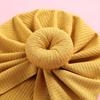 Gorro de primavera para niños, nuevo, de punto, sin gorro, elástico, de color liso, estilo indio con forma de donut.