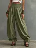 2026 Ropa Europea y Americana para Mujer Transfronteriza de Amazon, Pantalones de Verano Casuales Tipo Linterna con Dobladillo Fruncido, Pantalones Largos de Corte Holgado