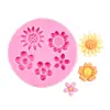 Molde de Silicona para Decoración de Pasteles de Chocolate Fondant - Flor Girasol Margarita Rosa Hojas