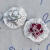 Novo Bordado de Estrela de Cinco Pontas em Renda Xadrez Bonito Laço Acessórios de Grampo de Cabelo DIY Acessórios para Sapatos Acessórios para Roupas Infantis