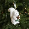 Adorno de Gorro Navideño de Osito, Colgante de Muñeco de Nieve de Espuma Blanca Navideña, Suministros Decorativos de Atmósfera Navideña para Ventas Transfronterizas
