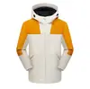 Nova jaqueta de fleece de peça única para homens e mulheres, espessa e forrada com fleece, design de bloqueio de cores outono e inverno, à prova de vento, impermeável e durável, vestuário de montanhismo para atividades ao ar livre