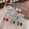 Accesorios K9 crystal rectangulares largos apilados con pedrería para arte de uñas, rosa claro brillante, azul, rojo rosa, sin base, pequeñas bolas de pedrería apiladas para arte de uñas tipo caramelo de roca