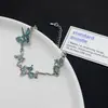 Pulsera Patchwork de Mariposas Azules para Mujer, Estilo Ins de Alta Gama de Nicho, Personalidad Fresca y Dulce, Elegante Pulsera Accesorio para la Mano