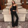 Amazon 2026 Moda de Verano Conjunto de Pantalones de Pierna Recta Ajustados de Cintura Alta con Retazos de Encaje Al Por Mayor