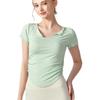 Camiseta deportiva de manga corta para mujer, para yoga, pilates, fitness, secado rápido, transpirable, estilo Pure Desire, ajustada, para correr.