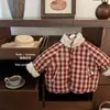 ¡Doble uso! Bolso de mujer estilo coreano, abrigo cálido engrosado, nueva chaqueta de algodón a cuadros de invierno con cuello alto