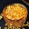 Adorno de Cuenco Tesoro de Cien Bendiciones de Cristal, Adorno de Escritorio para el Hogar de Cuenco de Cien Bendiciones, Regalo Artesanal que Atrae la Riqueza, Frasco de Cien Bendiciones de Cristal Amarillo
