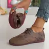 Venta al por mayor de fábrica Mori zapatos planos retro de encaje para mujer 2025 nuevos casuales Joker suaves talla grande zapatos tipo frijol