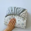 Nuevo Juego de Sábana Bajera Ajustable Estampada de Gasa de Doble Capa Tipo Nube Clase A Primavera/Verano Pieza Única
