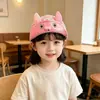 Gorra de Béisbol Linda Protección Solar Ala Suave Bloque de Color Primavera Verano Dibujos Animados Rosa Estilo Infantil Rayada Conejo Rompe Prisión Visera Gorra de Béisbol