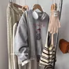 Nova Blusa de Moletom Oversize com Estampa de Gato Outono/Inverno para Mulheres Estilo Coreano Ins Jaqueta Casual de Nicho Estilo Bf