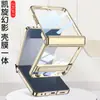 Adecuado para Samsung Zflip7 Funda para Teléfono Móvil Carcasa Dura Pantalla Plegable Soporte Plegable Succión Magnética Eje Central Todo Incluido PC Electrochapado Transparente