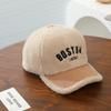 Chapéu Infantil Outono e Inverno Europeu e Americano Bordado BOSTON Letra Boné de Baseball Cor Sólida Chapéu de Caxemira de Cordeiro Comércio Exterior