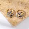 Pendientes de Aro Grandes y Pequeños Transfronterizos Europeos y Americanos Pendientes de Dos Tonos Elegantes de Nicho Pendientes Desmontables de Acero Inoxidable de Múltiples Usos para Mujer