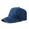 Boné de Beisebol Jeans Moda Versátil Logo Bordado Boné de Beisebol Vintage Letras Estampadas Proteção Solar Boné com Aba
