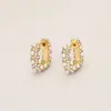Pendientes Geométricos Cuadrados de Perlas de Moda, Gama Alta, Pequeños, Exquisitos y Dulces Pendientes Elegantes, Pendientes de Estilo Hada Suave