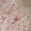 Novos Adesivos de Manicure Ballet com Laço Rosa Fofos Clareadores Grid Feminino Usáveis Cartão de Planejador Fazer DIY