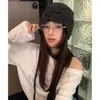Sombrero de Punto de Lana con Textura Hecho a Mano de Ganchillo con Calados para Mujer, de Gama Alta, con Tiras, Versátil