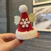 2025 Nuevo Sombrero de Navidad Pasador de Pelo Rojo Tridimensional Fiesta Foto Niña Pequeña Regalo Pasador de Astas Accesorios para la Cabeza de Niños