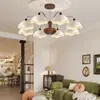Lustre para sala de estar, luz principal para o hall, estilo creme casca de ovo, sensação de luxo, luminária de ferro forjado estilo francês vintage novo de 6 peças, iluminação Zhongshan