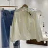 2026 Fresca e Simples Cintura Elástica Estampa Paisley Chiffon Versátil Amarração na Cintura Camisa Floral Verão Solta Doce Babydoll Blusa
