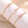 Pulsera Explosiva de Zirconia Rosa para Mujer, Pulsera de Anillo Sencillo de Alta Gama, Pulsera de Corazón de Lujo Accesible de Nicho, Joyería Nueva