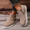 Nuevo Modelo de Verano 2026: Botines Casuales Cómodos de Talla Grande para Mujer con Punta Redonda y Cremallera Lateral, Talla Única