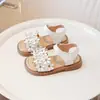 Nuevas Sandalias de Flores para Niñas Verano 2024 Moda Coreana Estilo Princesa Sandalias para Bebé Suela Suave Antideslizante Sandalias para Niños